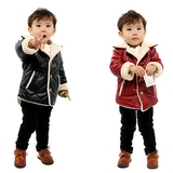 儿童冬季皮衣夹克外套加绒加厚2014秋装新款潮大男童韩版儿童