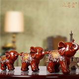 母子大象摆件 三只小象欧式客厅电视柜创意家居摆设装饰品工艺品