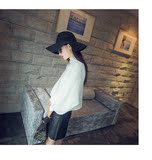 2015春款韩版灯笼袖半高领套头宽松复古女针织衫毛衣打底衫修身