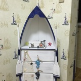 包邮地中海风家具实木船柜船形柜储物柜带抽屉收纳柜展示柜带桨