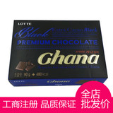 韩国批发巧克力 韩国LOTTE乐天加纳纯黑巧克力90G18小块