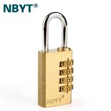 NBYT 实心黄铜密码锁健身房更衣柜子房门工具箱四位密码挂锁T5014