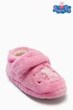 英国NEXT童装  女童女宝宝粉色Peppa Pig™毛绒拖鞋 香港代购