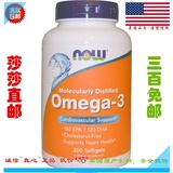 美国直邮Now Foods Omega-3 分子蒸馏深海鱼油 1000mg 200粒