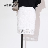 Westlink/西遇2016春季新款 潮蕾丝包臀裙半身裙铅笔裙一步中裙女