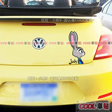可爱疯狂动物城 卡通JUDY兔子 车尾 保险杠遮挡划痕 车身汽车贴纸