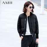 Amii旗舰店冬新款艾米大码休闲运动短款棒球羽绒服外套女11581449