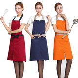 厨乐乐新款居家时尚韩版餐厅酒吧服务员厨师围裙工作服定制LOGO