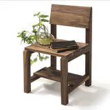 万兴家居黑胡桃木现代简约日式实木餐椅 书桌椅 实木椅 原木桌椅