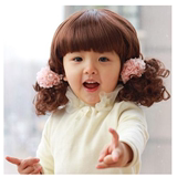 韩版宝宝假发短卷发婴儿童梨花假发发饰女童发带公主拍照款.包邮