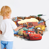卡通动漫汽车总动员迪士尼闪电麦昆破洞环保墙壁贴纸儿童房卡通贴