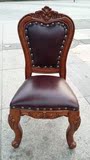欧式儿童真皮椅子实木真皮小凳子真皮小茶椅美式实木真皮换鞋椅