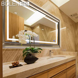 BOLEN简约浴室镜led灯镜卫生间镜子壁挂带灯卫浴镜装饰镜防雾镜子