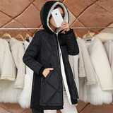 魅斑205冬装新款女装韩版连帽长袖保暖加厚外套服女中长款