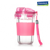 韩国Glasslock乐扣 随手杯玻璃杯子带盖透明水杯茶杯柠檬摇摇杯