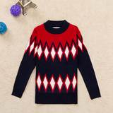 童装男童毛衣加厚2015冬季新款中大童打底羊毛衫儿童套头针织毛衫