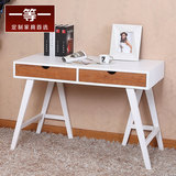 简约现代书桌 简易办公桌子白色写字台 欧式实木笔记本电脑桌家用