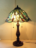 海外代购 日本台灯大型16英寸彩色灯罩蜻蜓琉璃古董彩绘玻璃灯