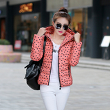 冬季韩版新款女装学生时尚短款棉衣棉服 连帽修身显瘦女保暖外套