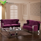 新款欧式休闲大小户型真皮绒布沙发组合新古典后现代简约样板房椅