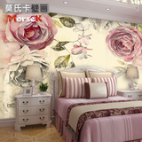 莫氏卡大型壁画无缝客厅卧室背景墙纸壁纸手绘欧美复古玫瑰