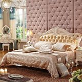 欧式床1.5可爱女孩床真皮床法式家具1.8米储物床实木婚床 公主床
