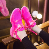 欧洲站夏季糖果色鞋荧光色运动鞋透气镂空休闲鞋系带彩色单鞋女潮