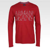 香港发货正品ARMANI JEANS阿玛尼T恤 男装字母印花舒适长袖T恤