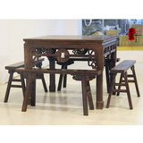 红木家具非洲鸡翅木方桌中式仿古实木正方形餐桌椅棋牌桌八仙桌子