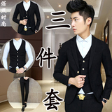夏季韩版男土修身型小西服外套 发型师美发青年紧身型男西装套装