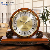 RHYTHM日本丽声复古欧式实木台钟整点音乐报时客厅创意座钟CRH172