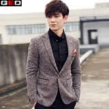 2016春季新款韩版修身男士西装青年纯色羊毛呢西服休闲男装外套潮