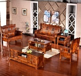 特价全实木香樟木中式雕花家具客厅办公休闲三人位大中小户型沙发