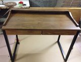 美式小户型实木松木电脑桌家居书桌椅办公桌复古做旧写字台工作台