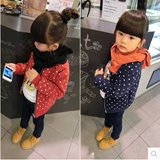 包邮韩版儿童装2015冬季新款宝宝女童爱心加绒外套加厚拉链衫上衣