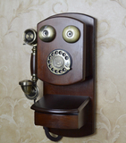 欧式仿古电话机 复古电话 壁挂式电话机 挂式电话机 金属转盘拨号