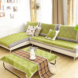 绿色夏季沙发垫 高档防滑棉线沙发巾布艺田园沙发套沙发垫夏凉垫