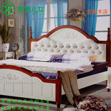 全实木地中海床高箱储物床白色软靠单双人1.51.8橡木婚床卧室家具