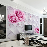 3d欧式现代简约浪漫玫瑰电视背景墙纸客厅卧室床头无缝无纺布壁画