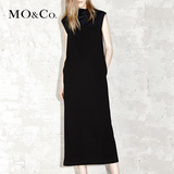 MO&Co.运动风拉链高领背心拼接休闲连衣裙长裙MA153SKT74 moco
