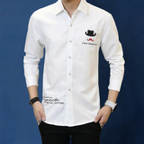 春季青少年纯色衬衫男士长袖修身型韩版亚麻衬衣学生常规薄款外套