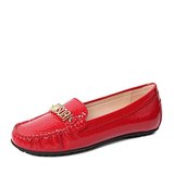 Belle/百丽 秋季 专柜同款 红色 漆皮牛皮 女 单鞋 平跟P6V1DCQ5