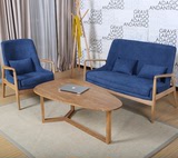 沙发椅 单双人布艺沙发 创意简约现代沙发椅实木休闲沙发椅躺椅