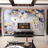 晋妃3D中式家和富贵瓷砖壁画白玉兰墙砖浮雕塑文化石电视背景墙