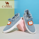 Camel/骆驼女鞋 时尚休闲 牛仔布圆头毛边百搭平底布鞋 新款单鞋