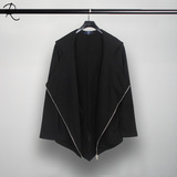 原创独特设计暗黑系高街潮牌男装 潮流时尚斗篷开衫修身外套夹克