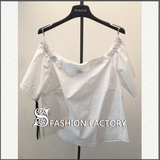 TAO'S意大利专柜代购2016春夏pinko吊带一字肩白色T恤 套头衫正品