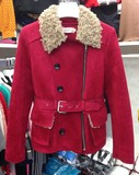 2015秋冬装韩国女羊羔毛麂皮绒翻领款机车服夹克短外套女潮