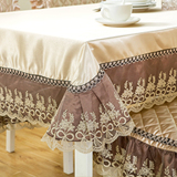 桌布布艺欧式纯色圆方桌餐桌布台布饭店餐厅会议长方形桌子布椅套