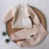 有机棉宝宝保暖衣婴儿保暖套装加厚纯棉内衣冬季装彩棉新生儿衣服